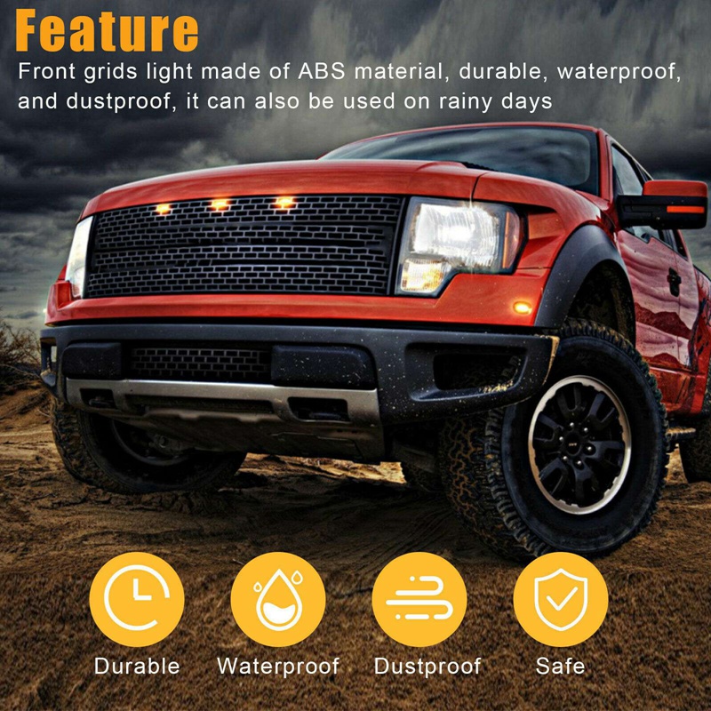 Bộ 3 đèn led gắn phía trước xe hơi ford f-150 raptor