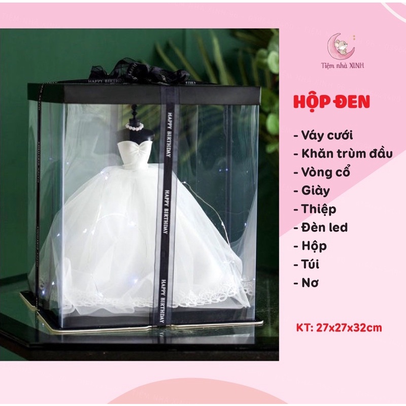 Mô hình hộp quà váy cưới mini vest chú rể [Video tự quay] Hàng sẵn - tự ...