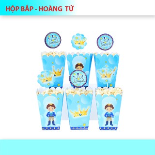 (9 Mẫu)Hộp đựng bắp + tem cắm mẫu bé trai SET 6 cái