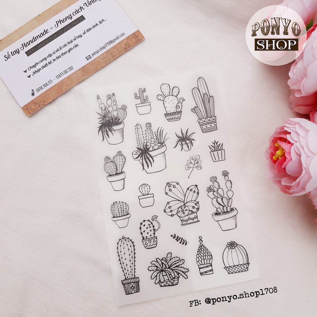 Bộ 6 tờ sticker trắng đen Love plants trang trí Sổ tay, Scrapbook ...