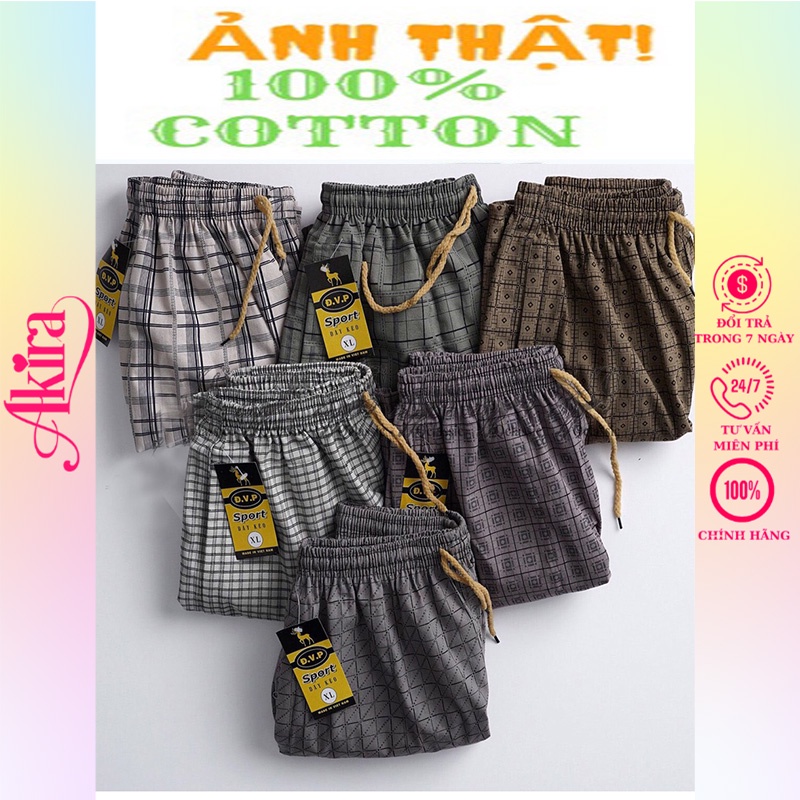 Combo 5 quần đùi nam cotton vải đẹp mát loại quần đùi nam dài tới đùi gối thiêu hình con nai Akira