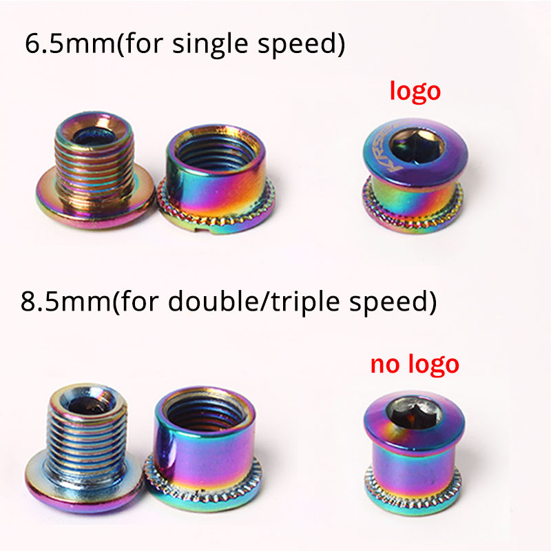 KRSEC 6.5 / 8.5mm Xích Bu Lông 6.5mm 8.5mm Xe Đạp Chainwheel Scresw Xe Đạp Đường Bộ Xe Đạp Quay Vít Đĩa Xe Đạp