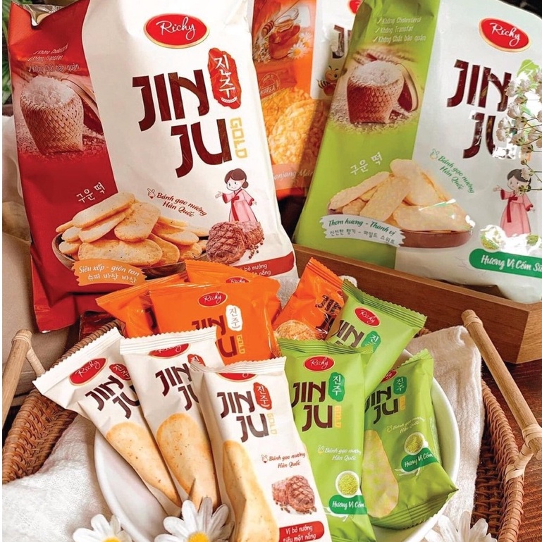 [MUA 3 TẶNG 1] Bánh gạo Richy Jinju Gold hương vị Ganjang mật ong 100g