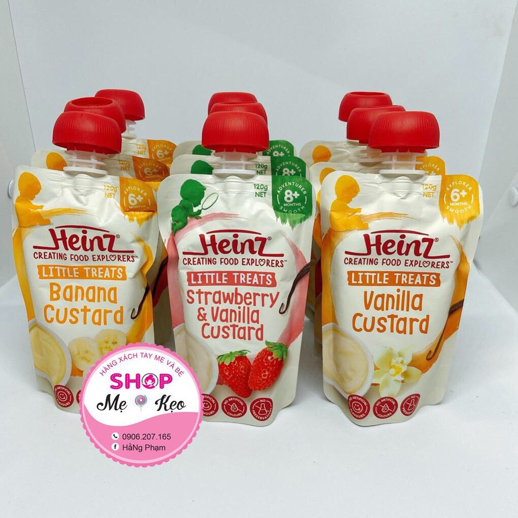 Váng sữa Heinz Custard, Úc (120g) đủ vị vani, chuối, xoài,dâu bổ sung năng lượng dinh dưỡng cho bé từ 6 tháng trở lên