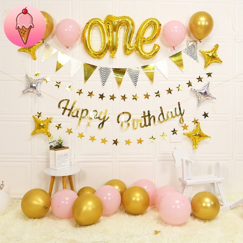 Dây Chữ Happy Birthday CNC Ép Kim Cao Cấp Trang Trí Tiệc Sinh Nhật Phong Cách Hiện Đại - Kem Shop K10