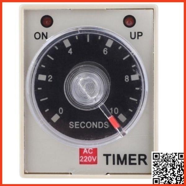 Timer cơ AH3-3 rơ le thời gian 8 chân tròn điện áp 220VAC tặng kèm chân ...