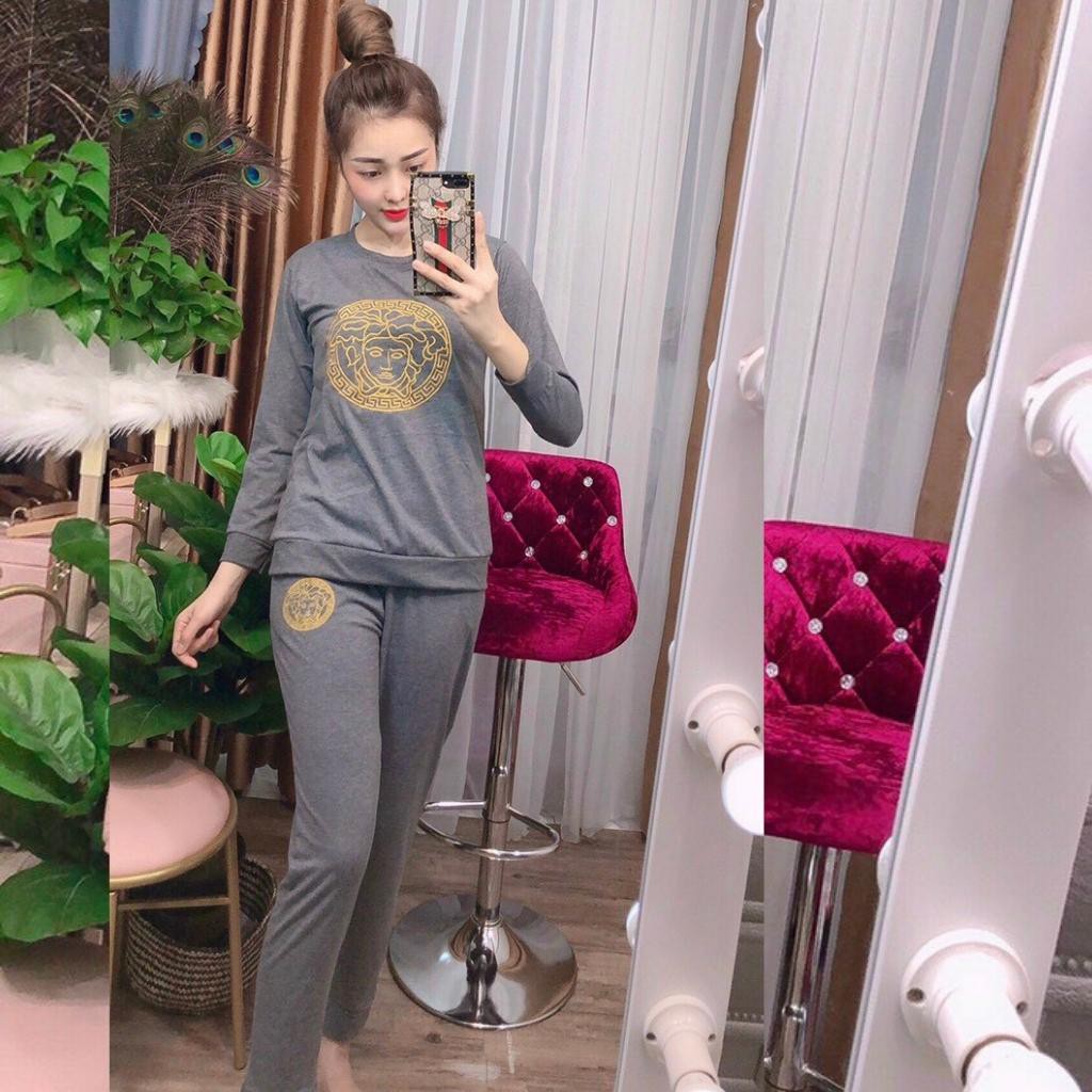 Đồ bộ nữ tay dài quần dài bigsize ESHOP đồ bộ thu đông nữ đẹp dễ thương thun cotton mặc nhà xinh Bộ ngủ mùa đông DB799