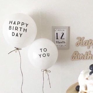 Bóng tròn in chữ Happy Birthday To You trang trí sinh nhật phong cách Hàn Quốc