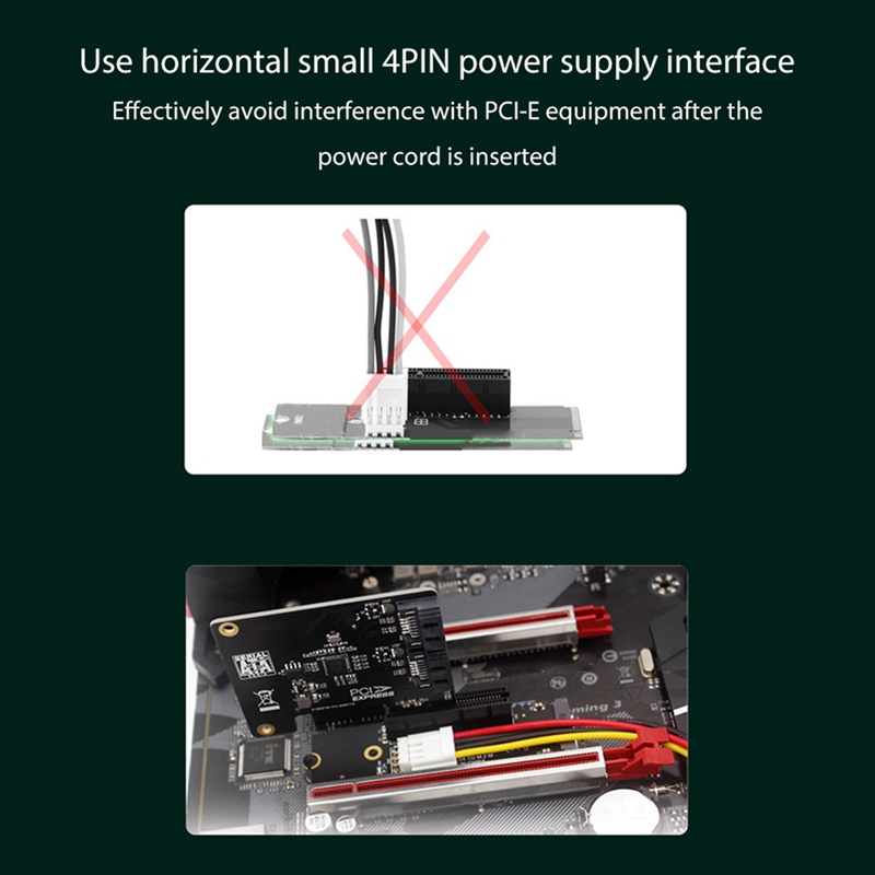 Bảng Mạch Chuyển Đổi NGFF M.2 Sang PCI-E 4X M2 M Key Sang PCIe X4 Có Đèn LED Chỉ Thị SATA