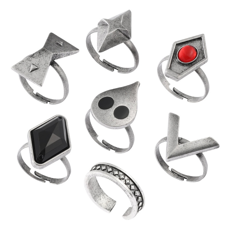 Coo 7x Genshin Tác Động Hutao Cosplay Bộ Nhẫn Nam Nữ Có Thể Điều Chỉnh Vòng Kim Loại Phụ Kiện Trang Sức Anime Người Hâm Mộ Quà Tặng