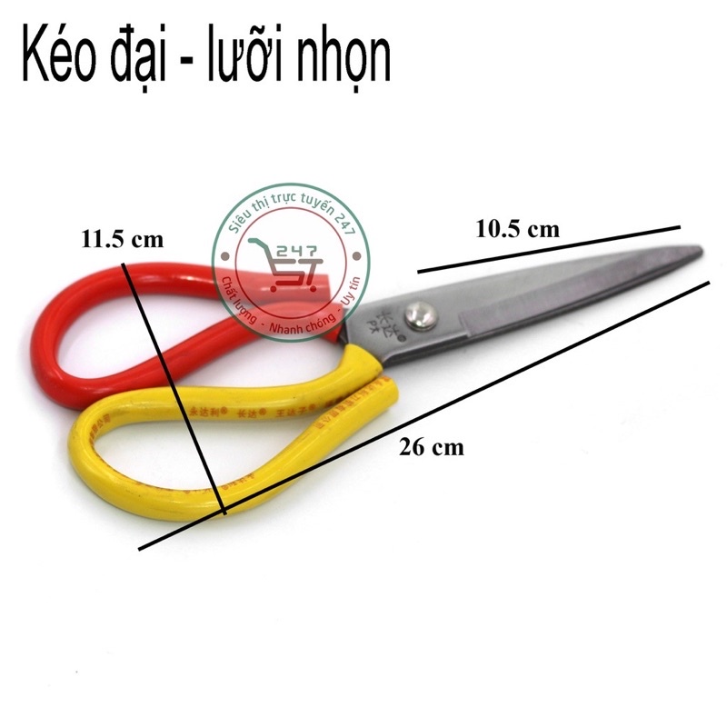 Kéo làm cá, đồ ăn thép không gỉ, size lớn kéo vàng đỏ