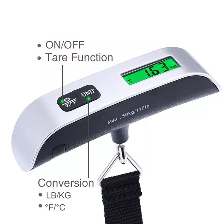 Cân điện tử cầm tay max 50kg , Cân điện tử du lịch , đi chợ bỏ túi gọn nhẹ