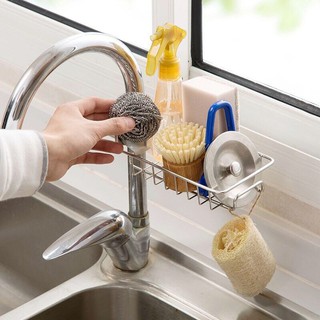 Giỏ Inox Gắn Vòi Rửa Bát Tiện Lợi - Không Rỉ / Giá Treo Vòi Inox Đựng Đồ , Giẻ Rửa Chén Bát