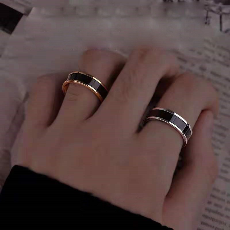 Nhẫn Nam Nữ Basic Row Ring Màu Bạc Đẹp Cao Cấp - Nhẫn Unisex Titan Không Gỉ - Row Ring - Horizon
