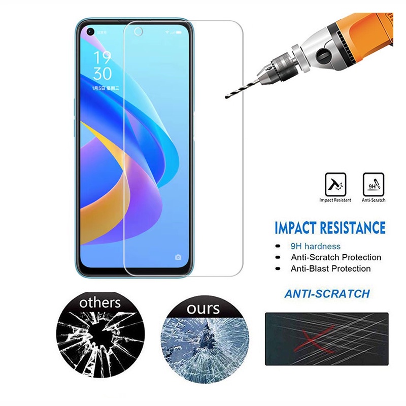Kính cường lực OPPO A96 4G OPPO Reno 7 4G 5G Bảo vệ màn hình OPPO A95 A15 A15S A16 3in1 Full màn hình Ống kính máy ảnh