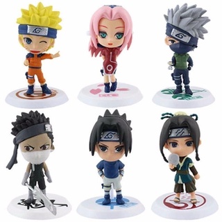 Set 6 Mô Hình Nhân Vật Phim Hoạt Hình Naruto Bằng Pvc 7cm