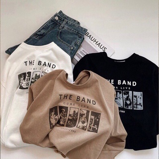 Áo phông nam nữ Unisex in chữThe Band form rộng free size