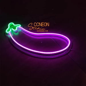 Đèn Trang Trí Led Neon Sign Hình Quả Cà Tím