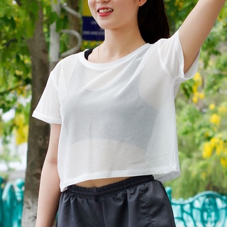 Áo thể thao Gladimax Croptop Lưới thời trang & phong cách kết hợp với Bra tập aerobic, gym,...