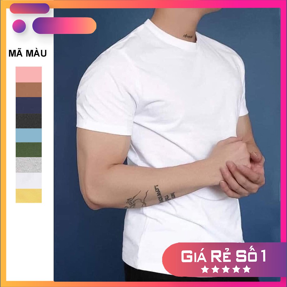 Áo Thun Nam Cổ Tròn Cao Cấp - Vải Cotton Dày Dặn, Thoáng Mát, Không Xù Lông  Phai Màu | Shopee Việt Nam