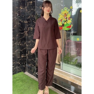 1Nút Trơn Nữ # Quần Áo Đi Chùa