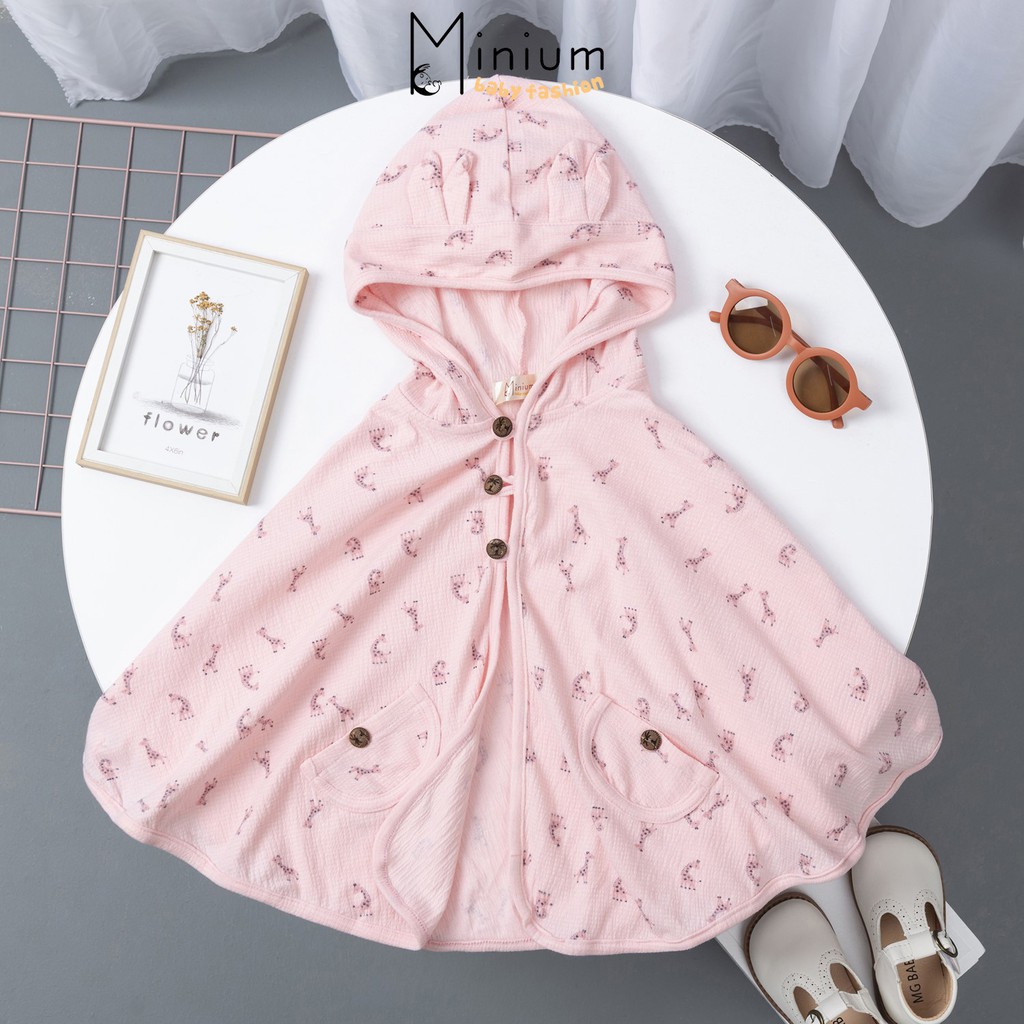 Áo choàng chống nắng cho trẻ em miniumbabyfashion, kiểu cánh dơi bé gái chất cotton-HUOUHONG