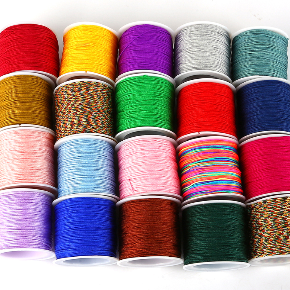 Ảnh （Không co giãn ）BEADIA Cuộn Dây Nylon Dùng Làm Đồ Trang Sức Thủ Công Tiện Lợi 50m 0.8mm 1