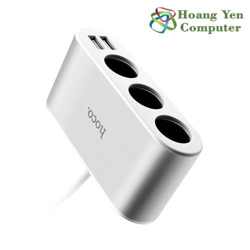 Cốc Sạc Xe Hơi Hoco Z13 3 Cổng Tẩu Sạc, 2 Cổng Sạc USB - BH 6 Tháng - Hoàng Yến Computer