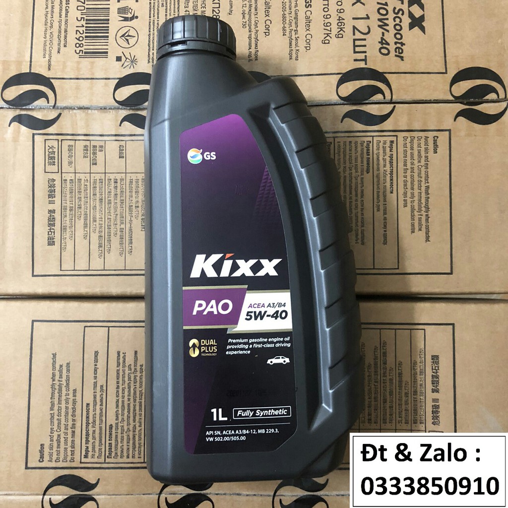 [ CHÍNH HÃNG ] Nhớt xe đua cao cấp tổng hợp 100% Kixx PAO A3/B4 5w40 ...