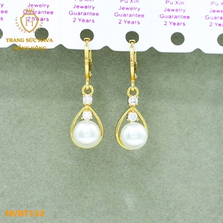 Bông Tai Nữ Titan, Khuyên Tai Dáng Dài Xi Mạ Vàng 24k Cao Cấp - Trang Sức Hava Hong Kong - HVBT153