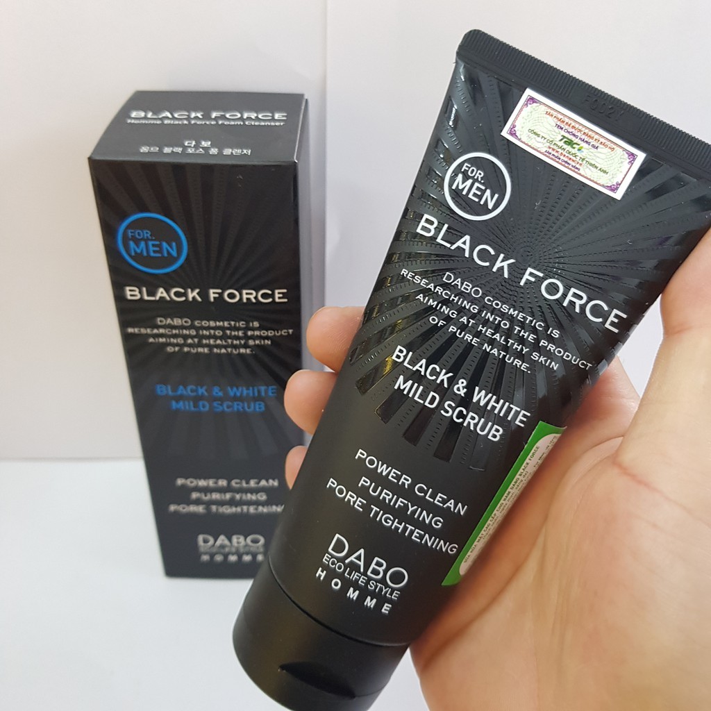 Ảnh Combo 2 tuýp sữa rửa mặt dành cho nam Dabo BLACK FORCE- For Men Hàn Quốc (120ml/ Tuýp) giúp sạch da, loại bỏ bã nhờn 2