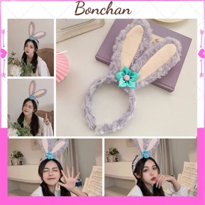 Bờm tóc cute Hàn quốc tai thỏ phối hoa