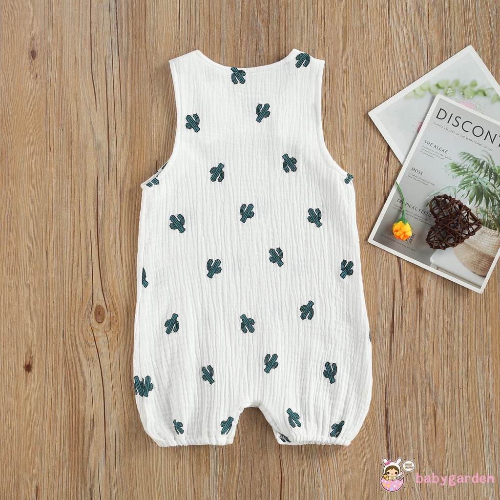 Áo liền quần in hình xương rồng thời trang cho bé
