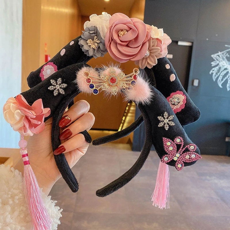 FL Cổ Trung Quốc Headband Court Hair Hoop Phong Cách Trung Quốc Cổ Băng Đô Cô Gái Trung Quốc Tradional Phụ Kiện Tóc