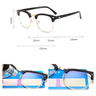 Unisex Vintage Chống bức xạ Kính chống xanh và chống mệt mỏi Ống kính có thể thay thế 12 màu