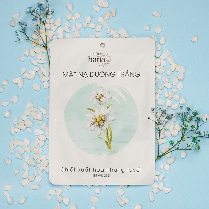 Ảnh Mặt Nạ Giấy Dưỡng Trắng Mờ Thâm Mụn - Chiết Xuất Hoa Nhung Tuyết RIORI HANA 4