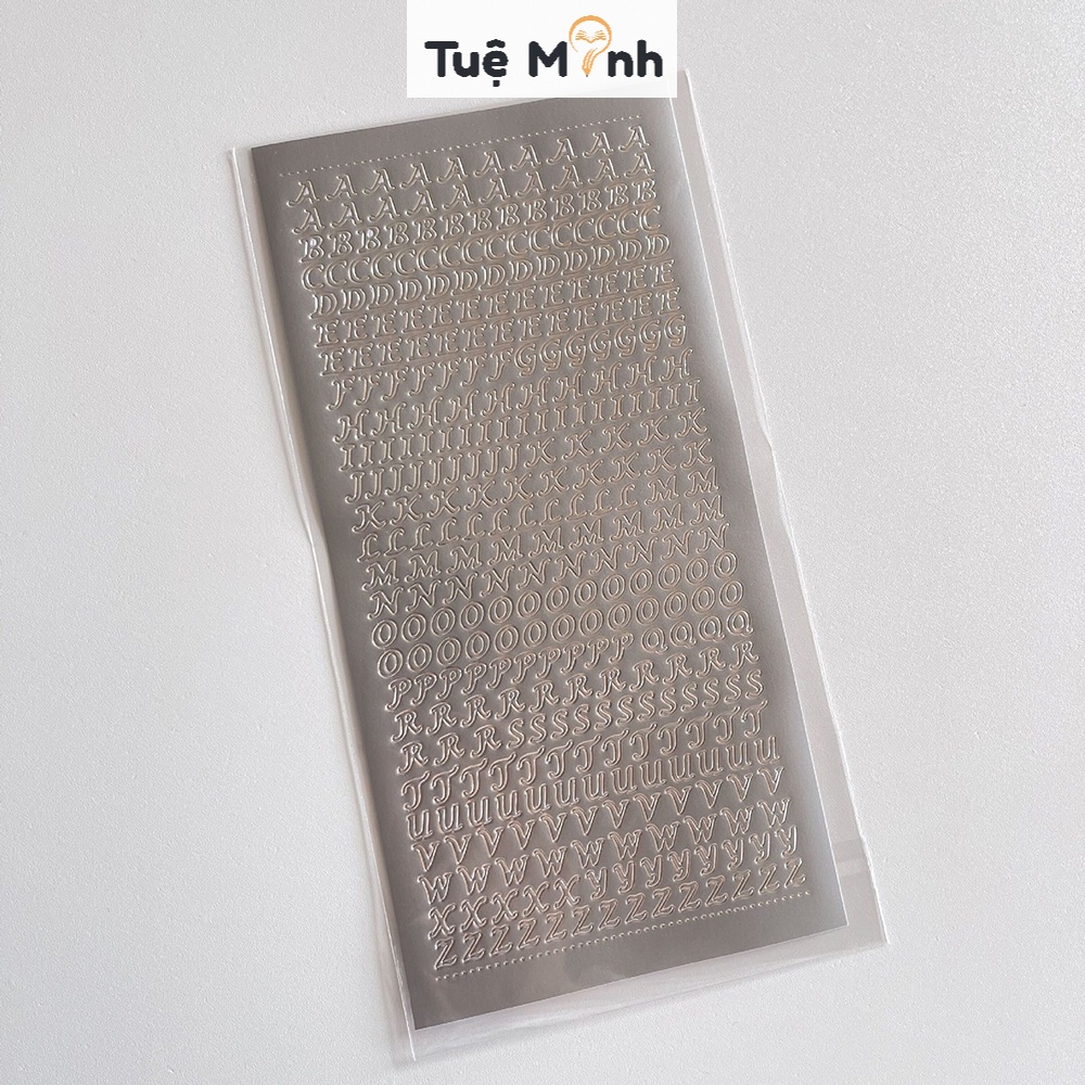 Sticker chữ ánh bạc cổ điển font chữ viết tay STI57 nhãn dãn ký hiệu ...