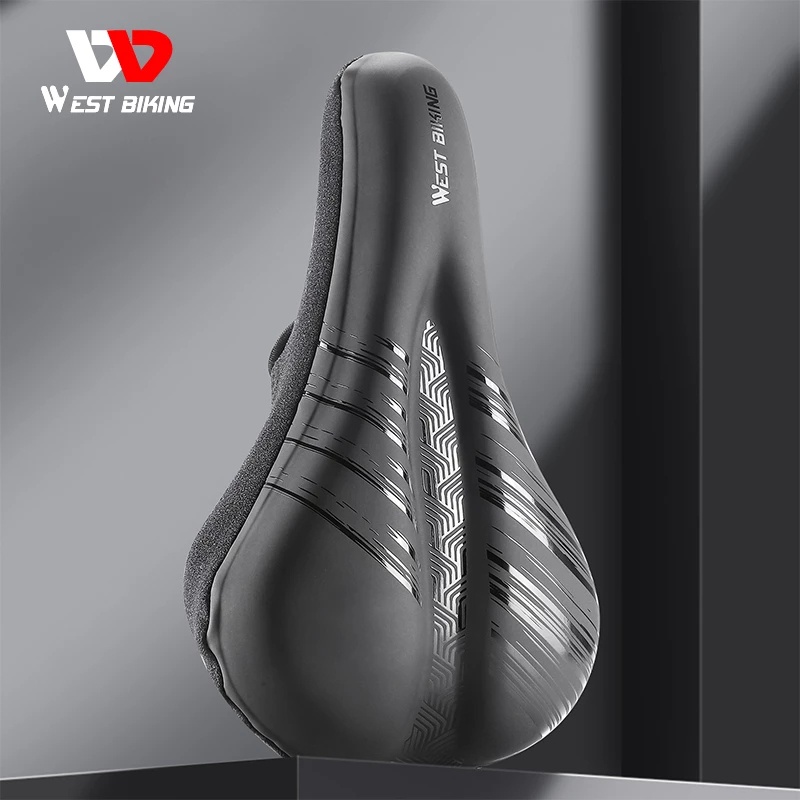 Mô tả Vỏ bọc yên xe đạp WEST BIKING bằng da PU và xốp silicone mềm mại dày chống trượt - 1
