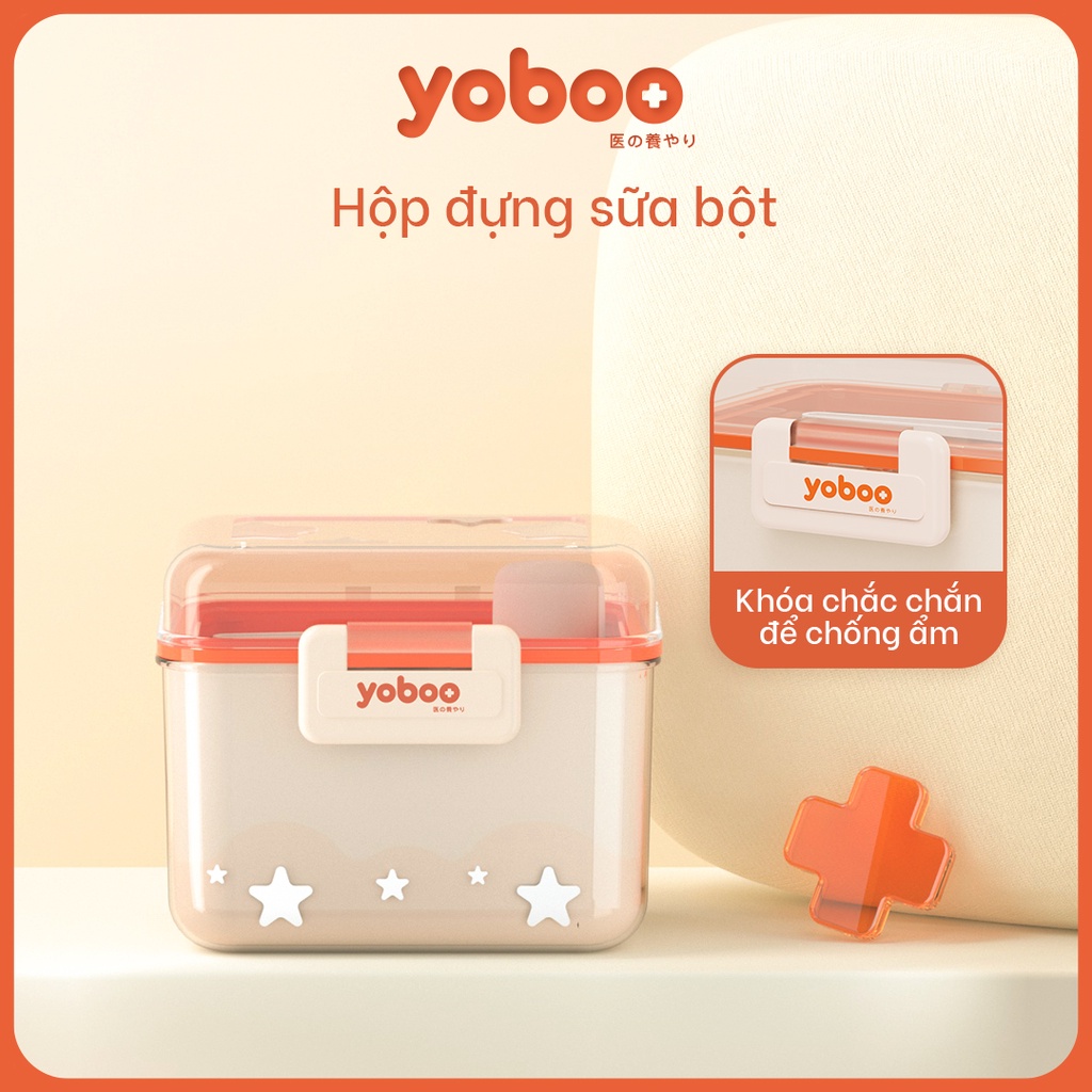 Mô tả Hộp đựng sữa bột chống ẩm đa năng cho bé Yoboo YB-0032 có ngăn đựng muỗng 2 lớp nắp đậy 360ml - Hàng chính hãng - 1