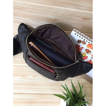 Women's Elegant Genuine Leather Belt Bag – Multi-Pocket