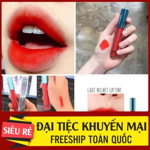 SON KEM LÌ BBIA KEM VELVET LIP TINT VER1 02- đỏ cam new 💄