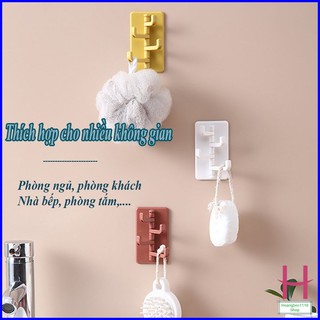 Móc Treo Đồ Dán Tường 4 Nhánh Xoay 180 Độ Hình Cây Thông { H }