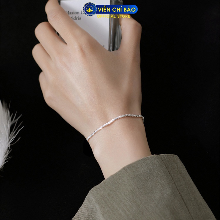 Lắc tay bạc nữ xoắn óng ánh chất liệu bạc 925 thời trang phụ kiện trang sức nữ Viễn Chí Bảo L400174