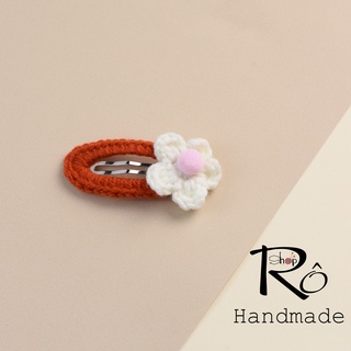 Kẹp tóc bông hoa pom nhỏ xinh cho nữ và bé gái 5.5cm |Cặp tóc mái đáng yêu |Shop Rô Handmade