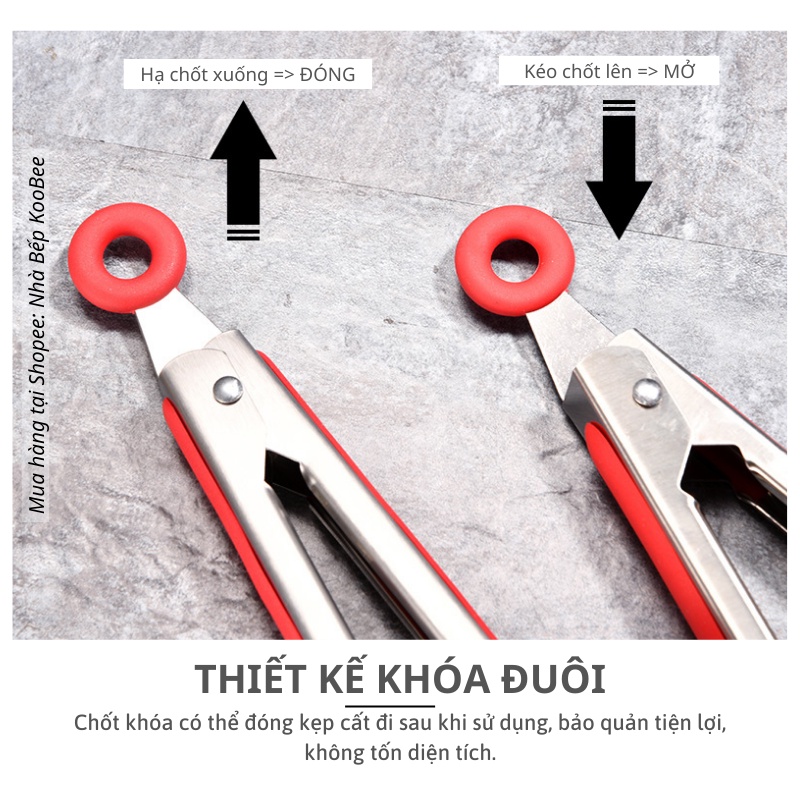 Kẹp Gắp Thức Ăn Silicon Chịu Nhiệt KooBee – An Toàn, Tiện Dụng, Không Trầy Nồi Chảo – NB64