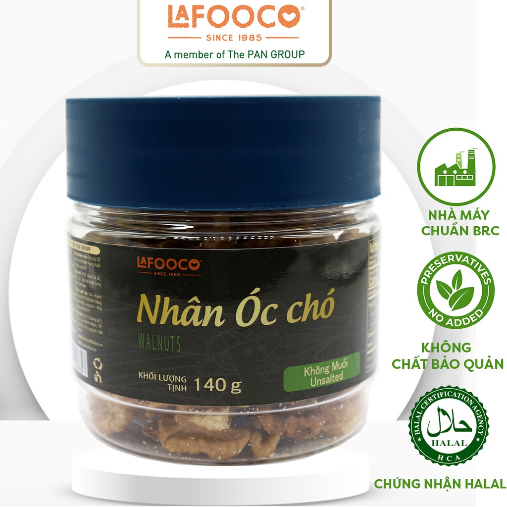 LAFOOCO Nhân óc chó Mỹ sấy không muối 140g