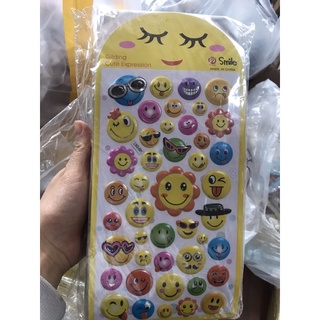 set 2 tấm  Sticker nổi mặt cười