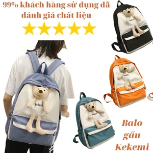 Balo thời trang chất đẹp tặng kèm gấu bông