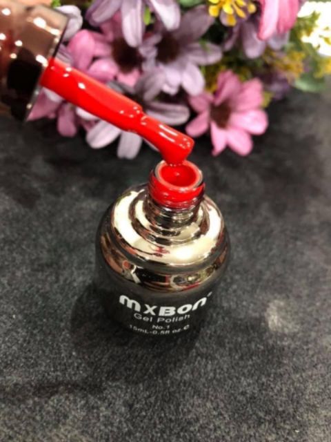 Sơn gel Mxbon chính hãng tone đỏ 6 màu tôn da, chất gel đậm đặc lên chuẩn màu (chai 15m)