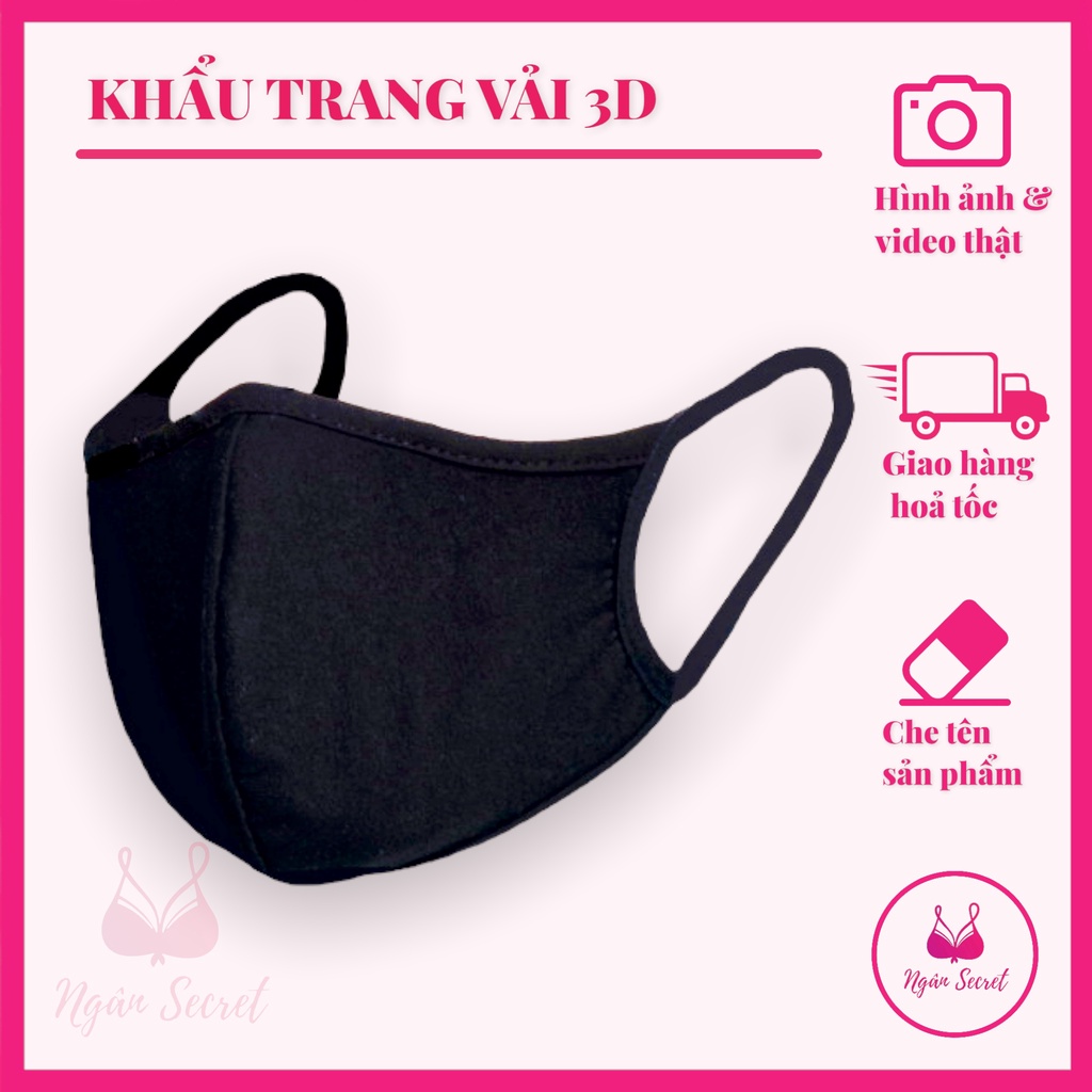 Khẩu trang vải 3D, 2 lớp, thời trang Hàn Quốc, tái sử dụng